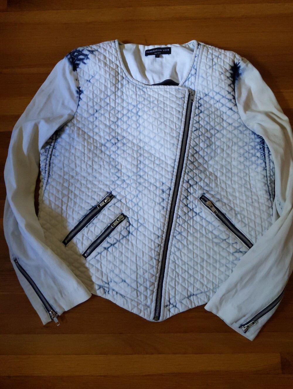 Generation Love NY Cotton White Moto Jacket